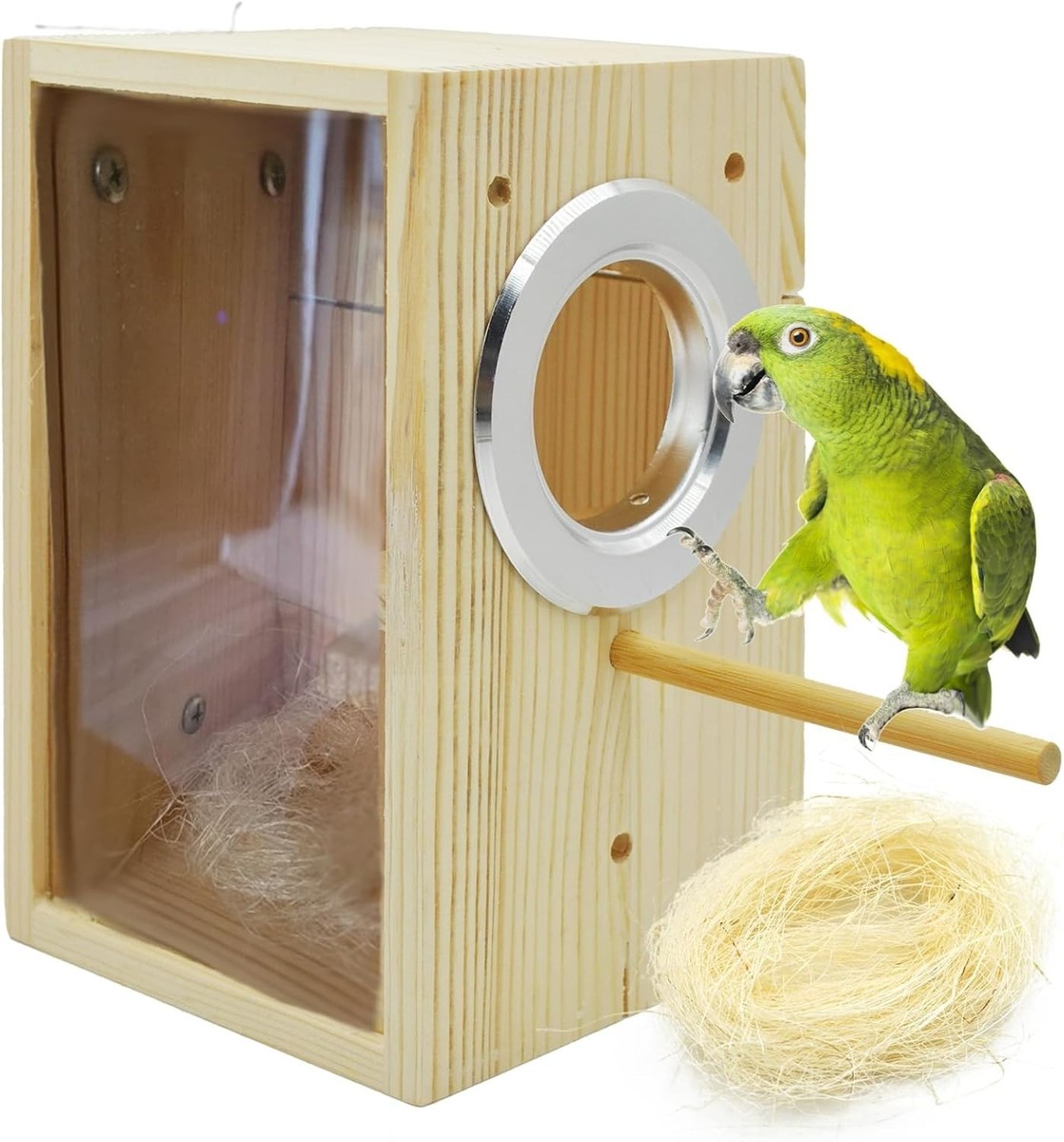 Parakeet Nesting Box Transparent Bird House Bird Nest Box for Cage
