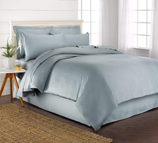 Luxurious King Duvet Cover Set - 100 Organic Bamboo, Sterling Blue