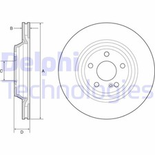 2x DELPHI Bremsscheiben passend für MERCEDES-BENZ SL (R231) 320mm BG4957C