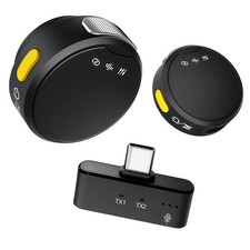 RIBIU Wireless Lavalier Microphone for iPhone/Android, Mini Mic with Noise Ca...