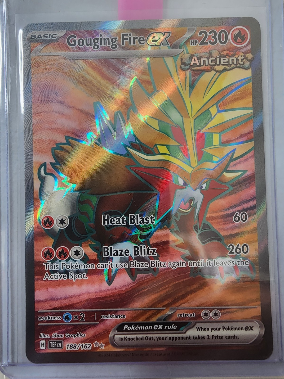 Gouging Fire ex Full Art Ultra Rare 188/162 Temporal Forces Pokemon Card