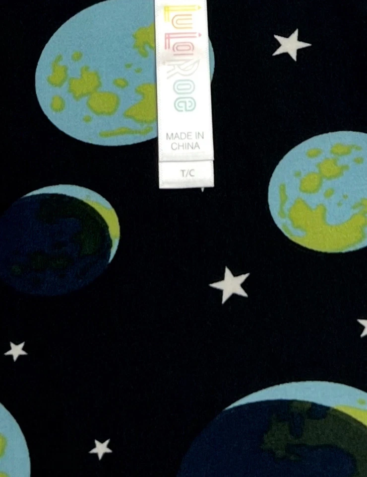 NUEVO Leggings LuLaRoe TC NEGRO VERDE Estrella ESPACIO Galaxia Media Luna Planeta TIERRA Foto 3 de 4