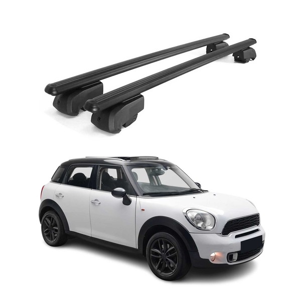DachträGer GrundtäGer FüR Mini Countryman R60 2010-2016 75Kg Alu Schwarz 2Tlg-image