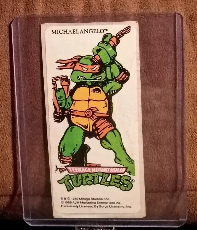 Michaelangelo Rare Vintage 1989 TMNT Bonkers Candy Mirage Surge Sticker Turtles