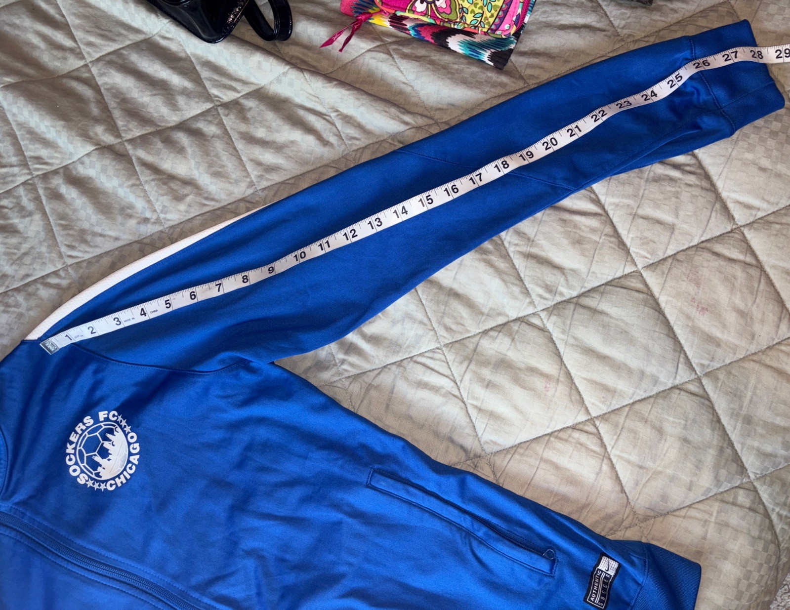 Nike x Chicago Soccer Dri-Fit Running  Blue Zip Up Jacket Unisex Sz Small Vtg image 10
