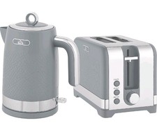 HOMCOM Sleek Textured Kettle and Toaster Set - Grey