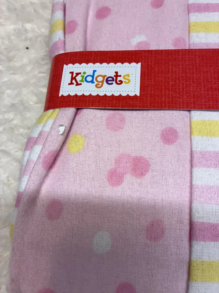 Pack de 2 mantas de franela para bebé Kidgets 29x29 algodón suave transpirable rosa Foto 4 de 4