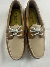 Sperry Hombres Auténticos Originales 2 Ojos Zapatos de Barco Tostado Multi Cuero Talla 9.5 Nuevos