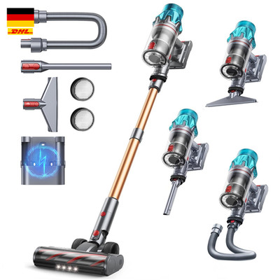 Fieety Akku Staubsauger Kabellos, 50kPa/600W Starkes Saugen, 65Min, 1.6L