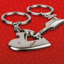 Romantic Couple Keychain Set Heart Keyring Matching Keychain Valentines Day Gift