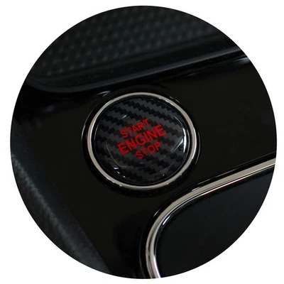 3D Gel Startknopf Cover Emblem Carbon Schwarz-Rot Start Stop Folie DM004  - Bild 1 von 4