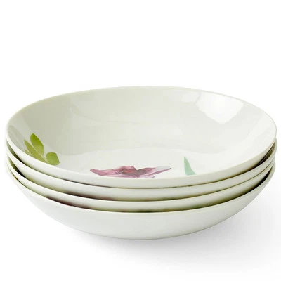 Portmeirion Water Garden Pasta Bowls Porcelain Dishwasher Safe Set of 4