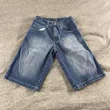 Southpole 4180 Shorts Men 32 Denim Jeans Blue Loose Baggy Skater Acid Washed