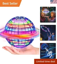 Flying Orb Ball Blue, 2025 Upgraded with Dazzling Lights, Magic Hover Spinner...