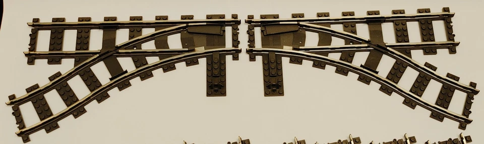 De colección Lego Eléctrico 9v Curvo Tren Pista/Interruptor Pista Lote Metal Curvo Riel Foto 2 de 4