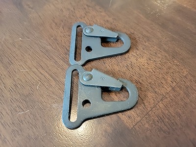 2 PC - HK Style Snap Hook Metal Sling Clip  1-1/4 32mm 1-1/4 Webbing Matte Black