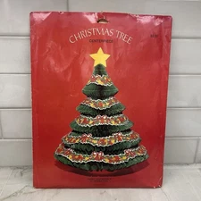 VTG Honeycomb Centerpiece Christmas Tree 70s Kitsch Table Top 11" Decor Party