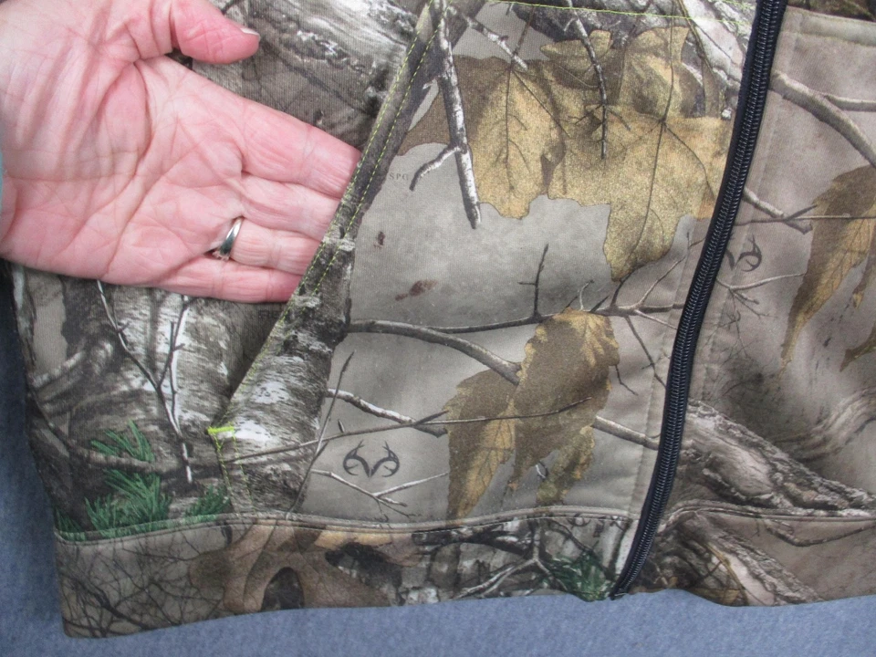 Sudadera con Capucha Realtree Para Hombres Mediana Realtree Xtra Camuflada Cremallera Completa Factor de Aroma Caza Foto 4 de 4