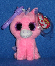 TY BEANIE BOOS - MAGIC the UNICORN KEY CLIP - MINT with MINT TAGS - GLITTER EYES