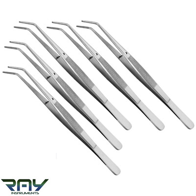 5 Premium Grade College/Cotton Dressing Pliers 6'' Tweezers Dental Instruments CE