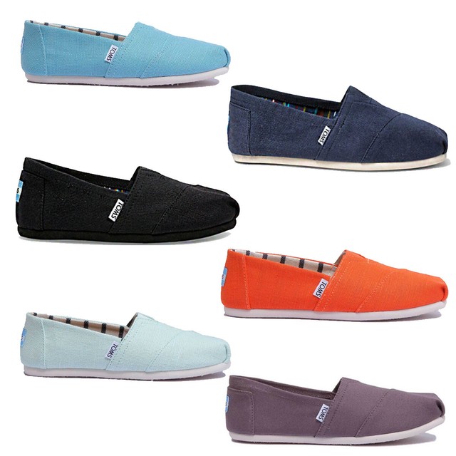 toms navy washed canvas women's classics