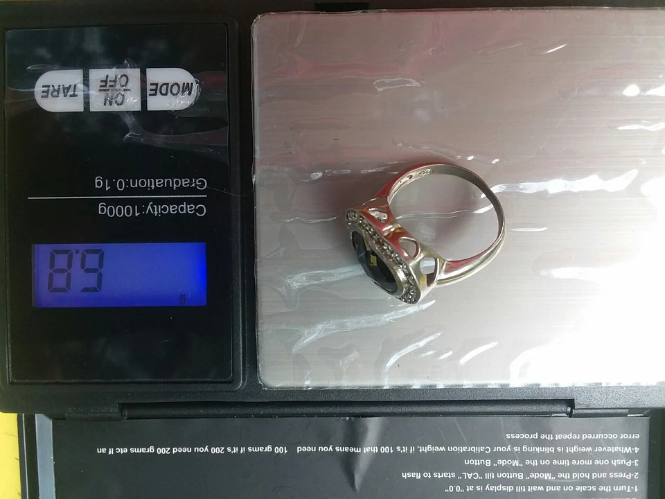 Anillo Victoria Townsend DBJ Macy's de plata esterlina negro blanco circonita cúbica corazón de amor talla 8 Foto 3 de 4