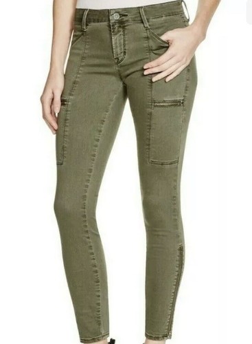 Olive Zipper Pocket Hunter Cargo Jeans 