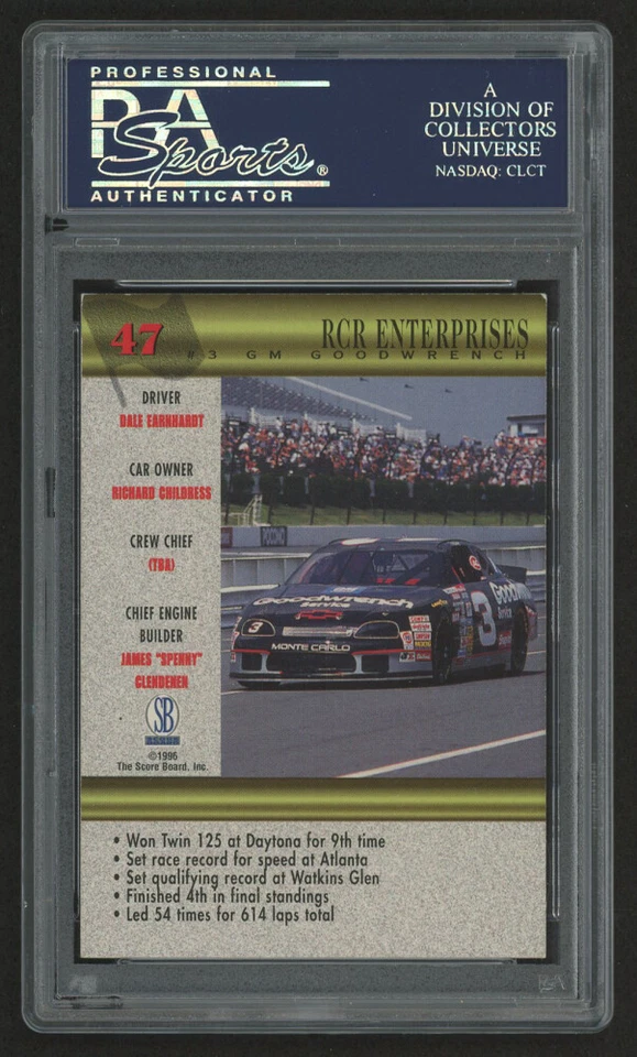 Dale Earnhardt Sr. 1997 SB Motorsports Dale Earnhardt's PSA HARD AUTO GRADE 9 - Image 2 of 2