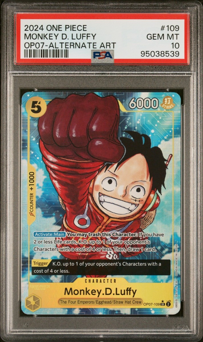 PSA 10 GEM MINT ONE PIECE ENGLISH Monkey D. Luffy OP07-109 PSA 10 GEM MINT ONE PIECE ENGLISH Monkey D. Luffy OP07-109