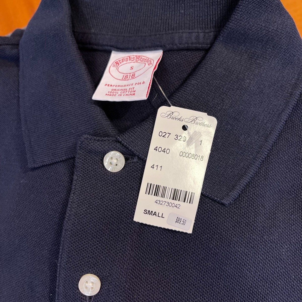 ★Brooks Brothers 1818 ポロシャツ M ネイビー★ NWT BROOKS BROTHERS POLO SHIRT 1818 Men's Performance
