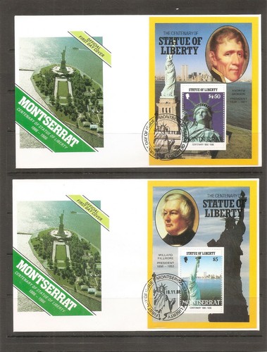 Montserrat SC # 636-638 Statue of Liberty Centenary FDC. Souvenir sheets - Picture 1 of 2