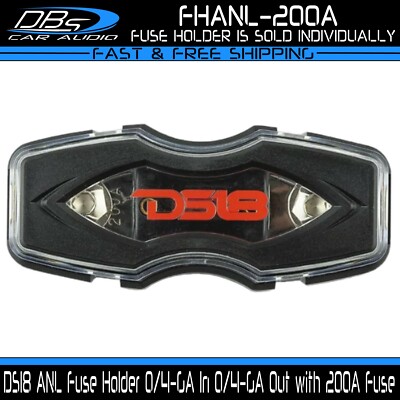 DS18 200A ANL Battery Fuse Holder Block 0 or 4 Gauge Input & Output Connection
