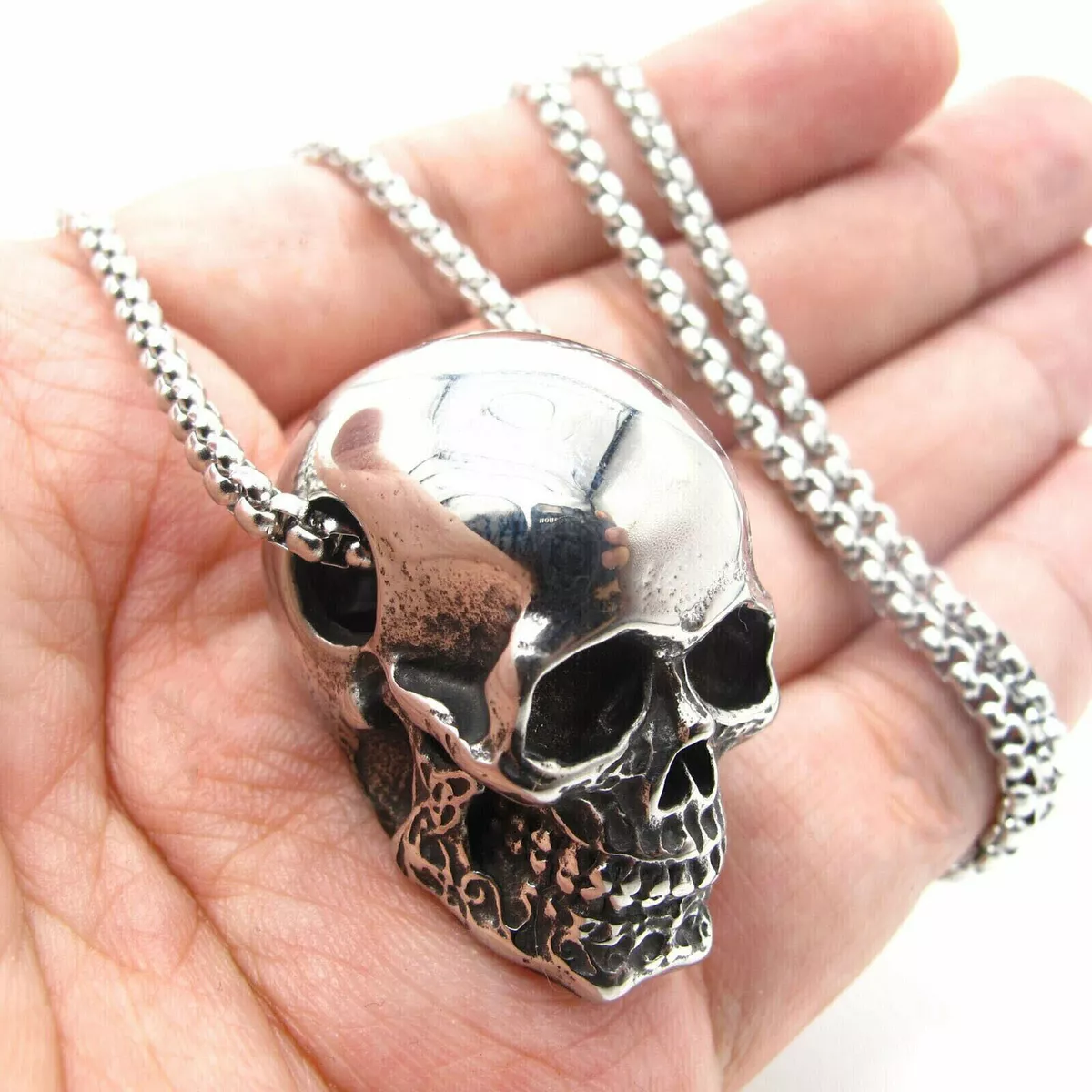 Skull necklace for guys deals