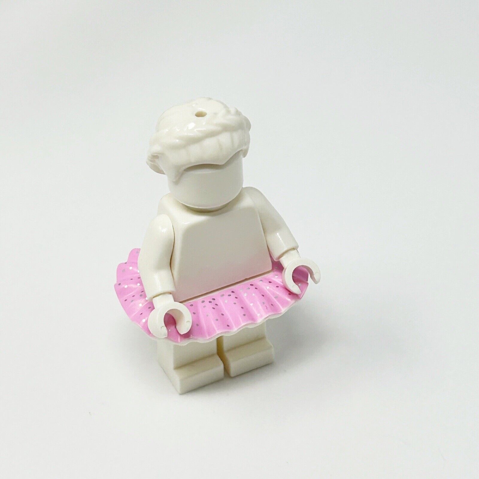 LEGO Minifigure Skirt Plastic Ruffled Ballerina Tutu Bright Pink Top Silver Dots