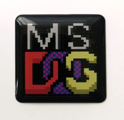 MS-DOS Logo 3D Sticker für AT Retro Vintage Gehäuse 286 386 486 2,5x2,5cm