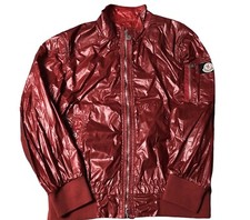 Moncler Giacca a Vento Vintage Borgogna Bomber Uomo Taglia 4 Retrò