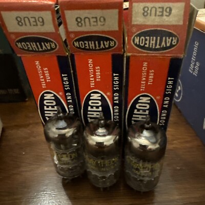 3 Raytheon 6EU8 Noval Miniature Triode Pentode Audio Vacuum Tubes