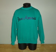 Vintage Boss America Cursive Spellout Sweatshirt Adult Medium 1990s 90s