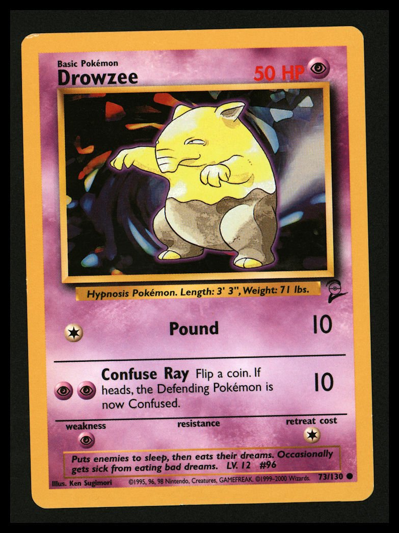Pokemon Base Set 2 Drowzee 73/130 Common Near Mint COMBINED SHIP