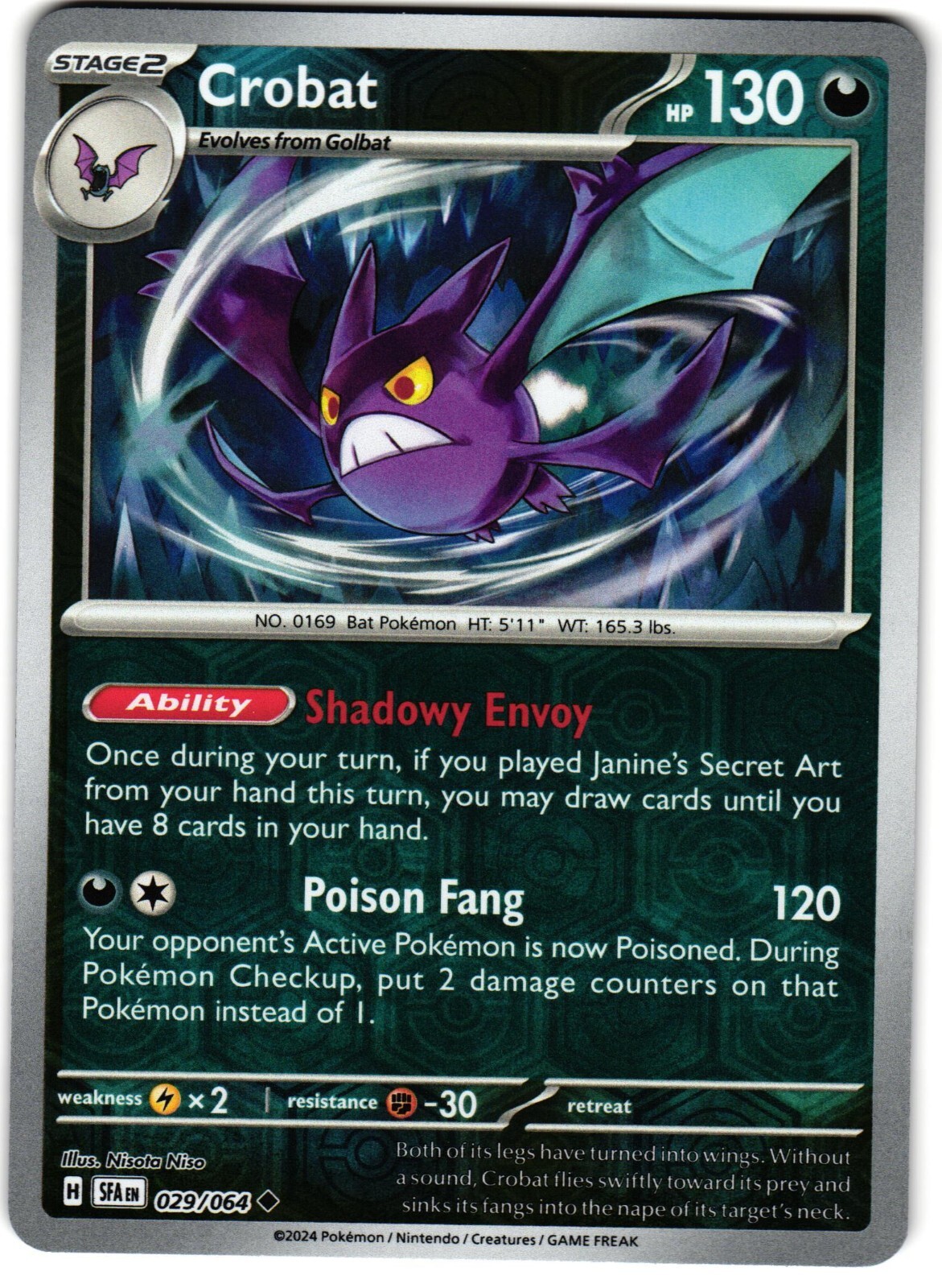 Crobat Reverse Holo 29/64 Pokemon SV: Shrouded Fable