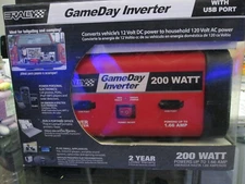 Rally GameDay 12V 200 Watt DC to AC Power Inverter 2 USB Ports & 3 AC Outlets