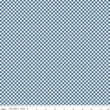 Riley Blake Check Please C825 Coastal Blue on Ivory Cotton
