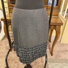 Per Se Womens Gray Wool Silk Tweed Pencil Ski...