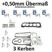 Kolben0,50+Motordichtsatz+Schrauben+GlüHkerzen FüR VW T4 2.4 D AAB NE 1300500002