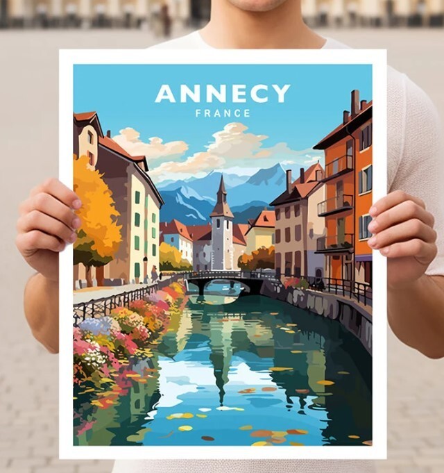 Annecy France Travel Wall Art Poster Print