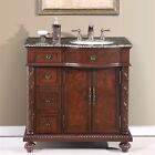 36" Granite Stone Countertop Bathroom Sink Cabinet with Sink on the Right 213B-R