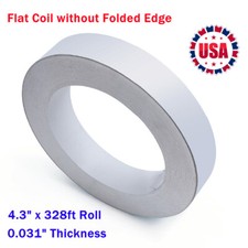 4.3" x 328ft Roll Aluminum Tape, 0.031" Thickness Flat Coil without Folded Edge