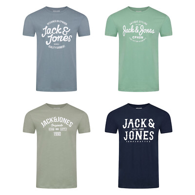 Jack & Jones JJLINO T-Shirt 4er Pack Rundhals Shirt Regular Print Baumwolle NEU