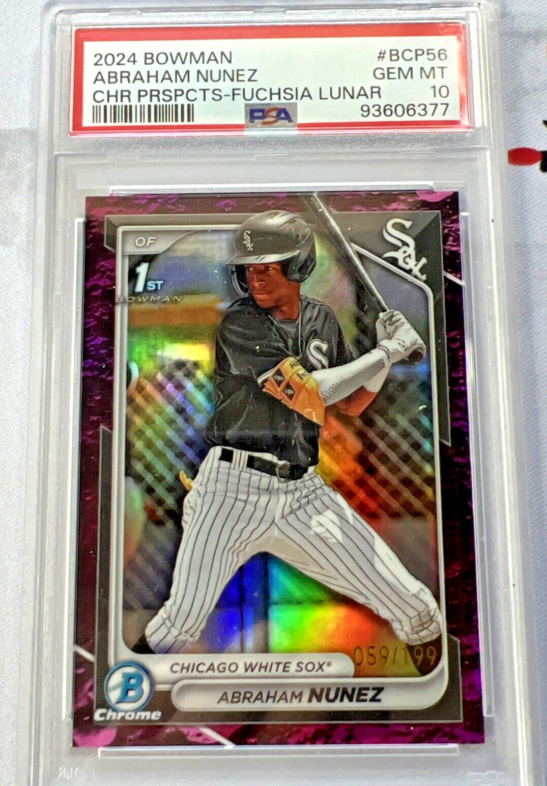 2024 Bowman - Chrome Prospects Fuchsia Refractor #BCP-56 Abraham Nunez /199 (RC)