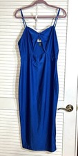Shein Women Curve Long Dress Blue Size 1XL Cut Out Sexy NEW